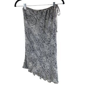 Parameter Skirt Vintage Y2K Asymmetric Silk Cinch Waist Black White 2